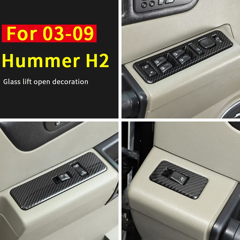 

For 03-07 Hummer H2 glass lift button ABS car seat glass lift switch sticker interior styling decoration accessories