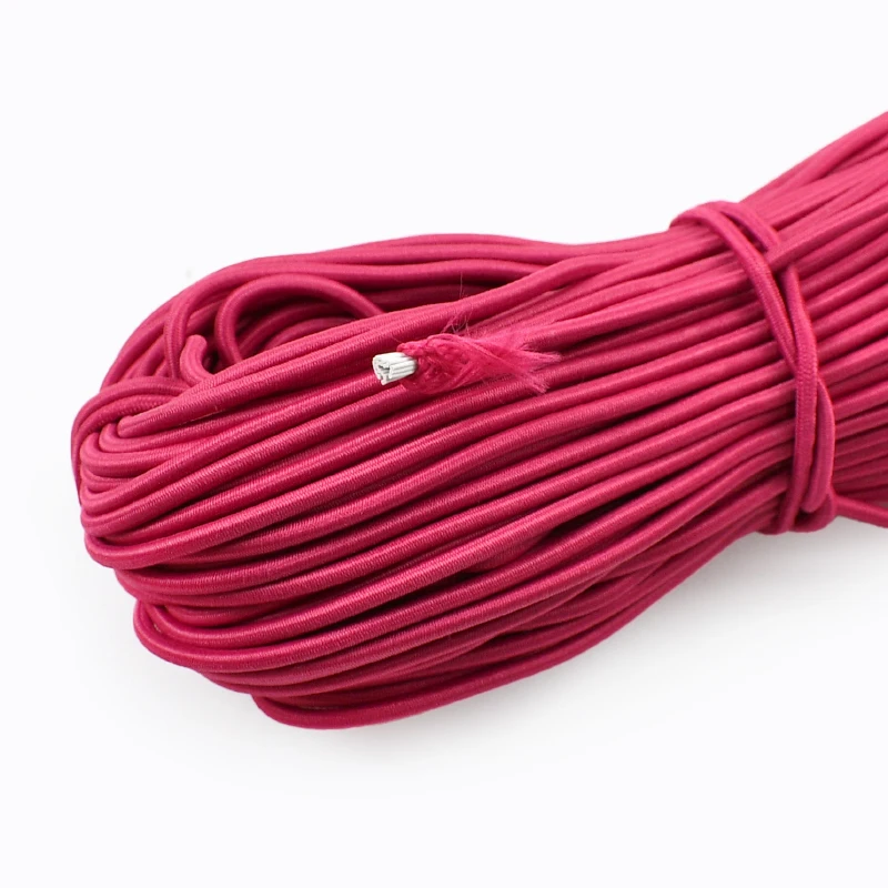 10/20/30 Meter 3mm Buntes Elastisches Band für Haarbänder, Masken, Gummibänder, Hüte, Schnürsenkel, Kordeln, Gummiseile, Nähzubehör