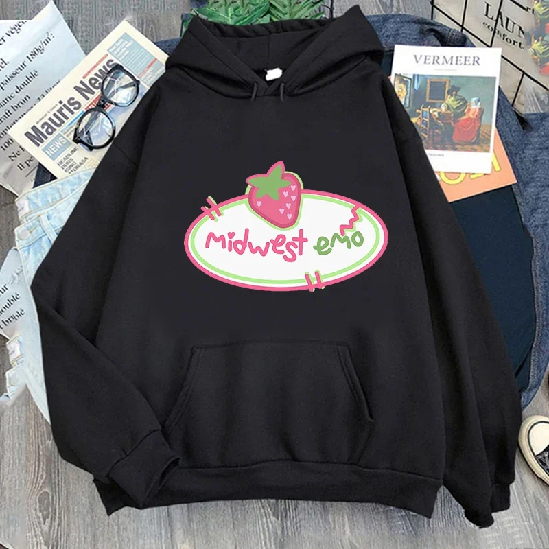 Men Streetwear Hip Hop Midwest Emo Hoodies Graphic Clothes Sudaderas Hombre Hooded Long Sleeve Winter Pullover Harajuku Clothes