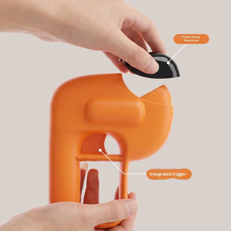 Pet toy, treat dispenser, freeze-dried food launcher, interactive training tool for cats and dogs