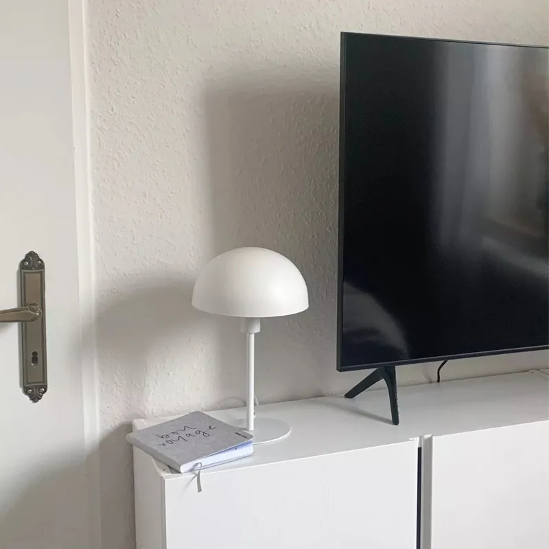 Mushroom Small Table Lamp Living Room Bedroom Study Bedside Table Lamp E14 Simple Black White