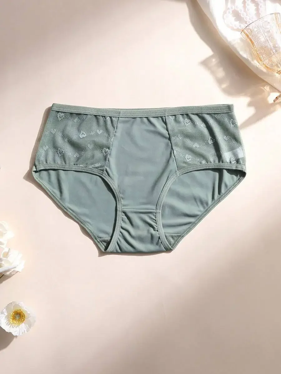 

Women Low Waist Seamless Briefs With Lace Splicing Ice Silk Soft Breathable Underwear For Daily Yoga Sports