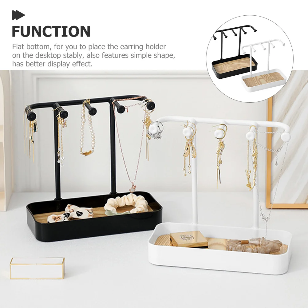 

2 шт. настольная стойка для ювелирных изделий, подставка для хранения серег, ожерелий, браслетов, органайзер, лоток, настольный держатель, прочное плоское основание