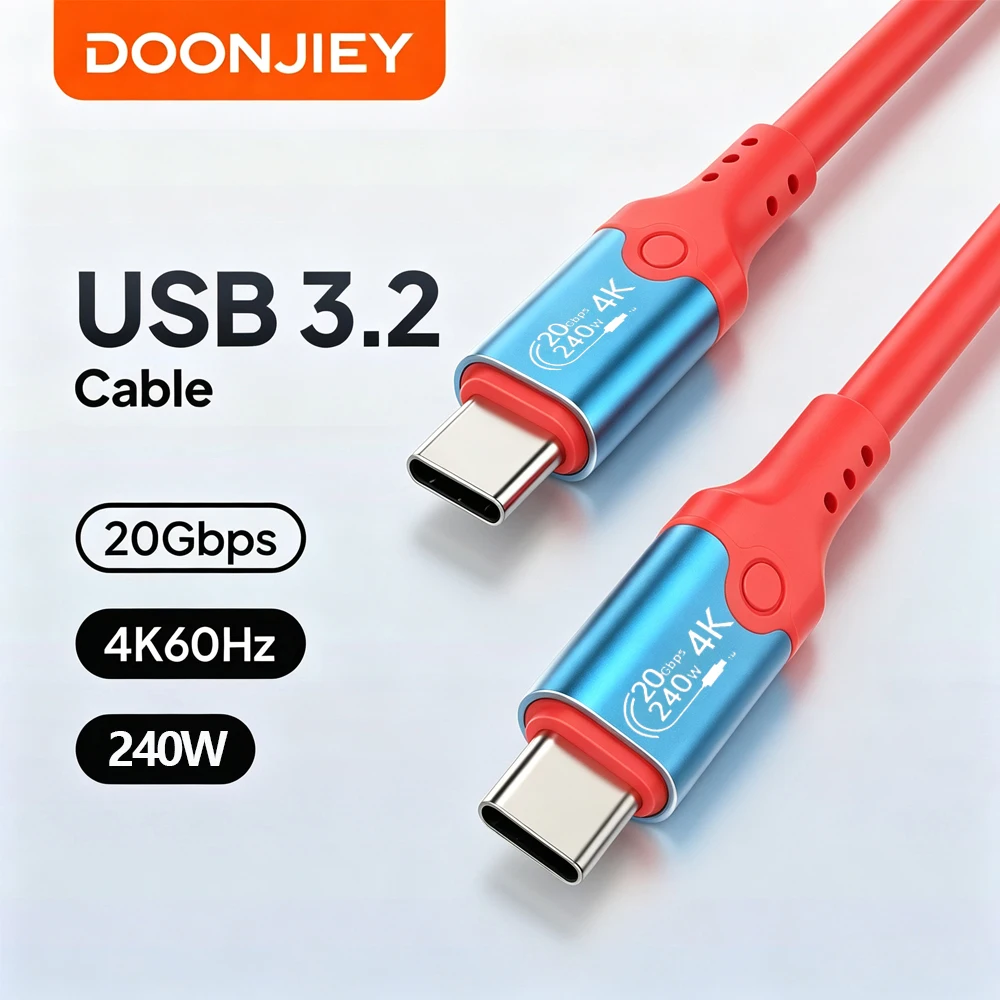 DOONJIEY Type C Cable 240W USB C Fast Charging Wire Cord For Switch iPhone15 Macbook Xiaomi Samsung USB C Cable with E-Marker