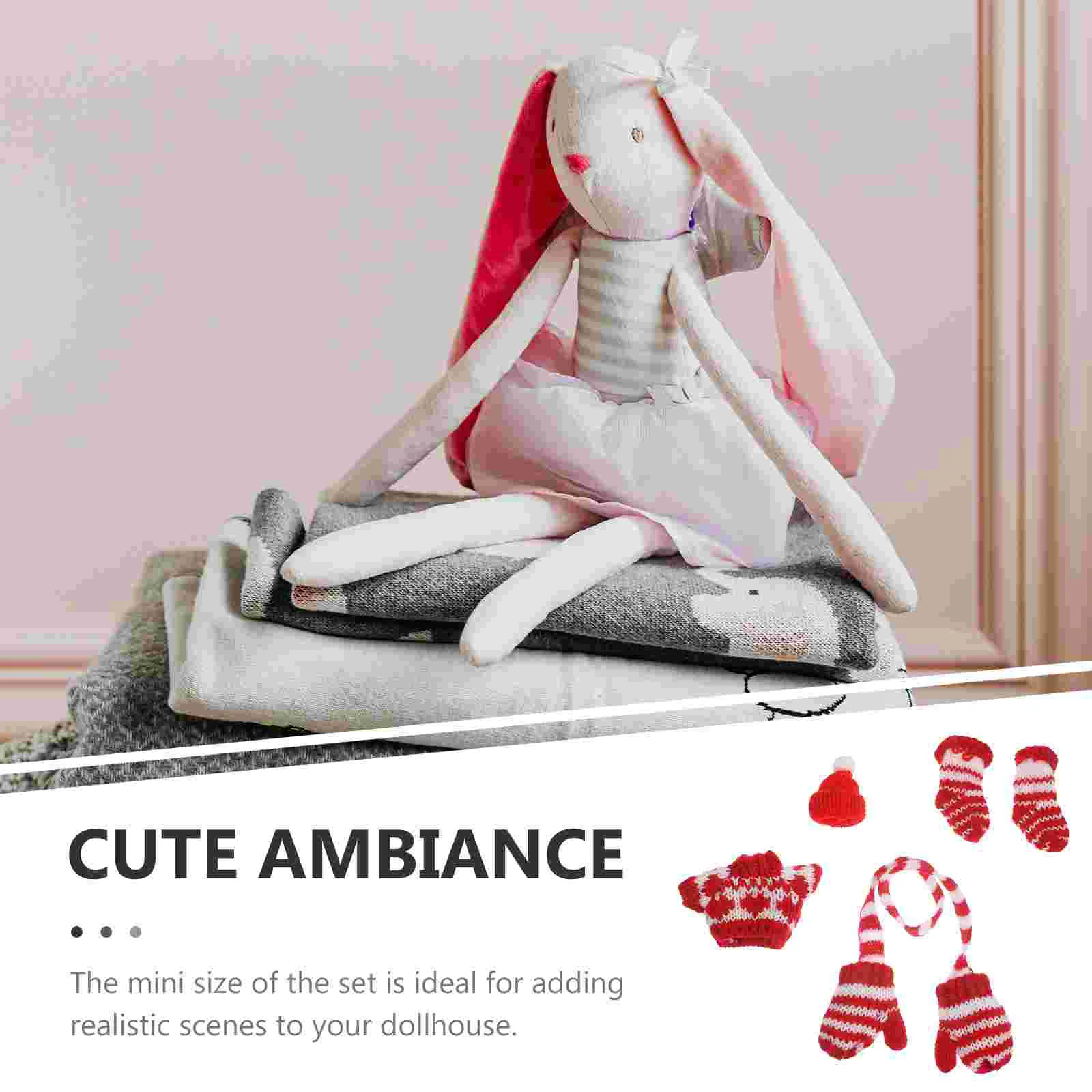 Clothing Small Clothes Hat Hats Lovely Yarn Decorative Miniature Gloves Adorable Costume