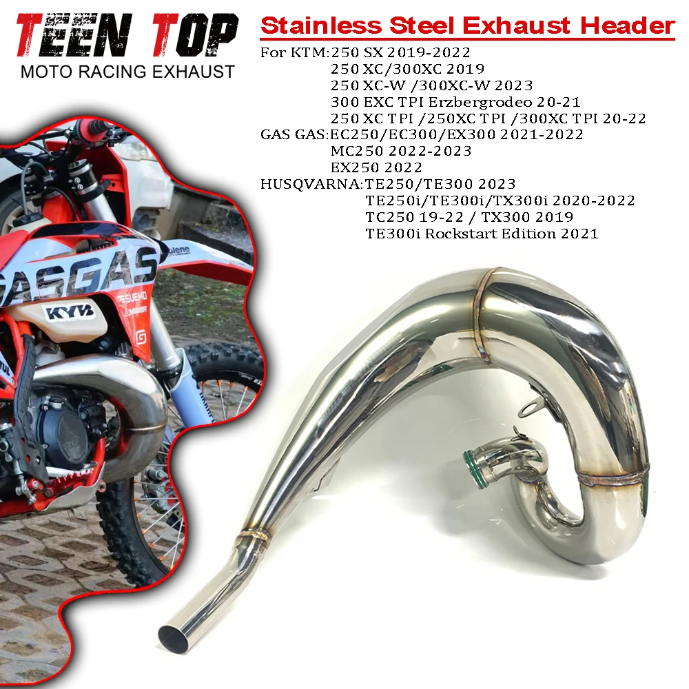 2-Strokes Offroad Bike Exhaust Header Connect Tube For GASGAS EC250/EC300/EX300 Exhaust Elbow Motorcycle Steel Front Link Pipe