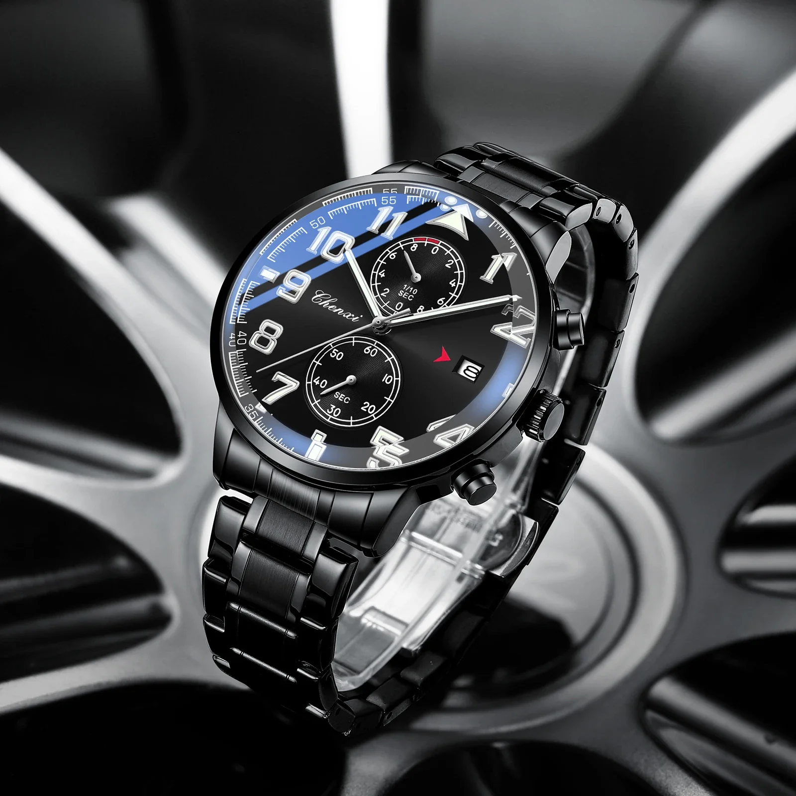 

CHENXI 9073 Luxury Watch Men's Hand Multi Functional Calendar Waterproof Luminous Phase Chronograph Watches for Men Reloj Hombre