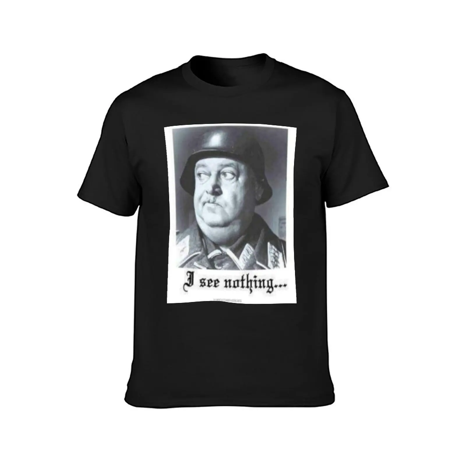 SGT SCHULTZ I SEE NOTHING T-Shirt anime pakaian estetika pria