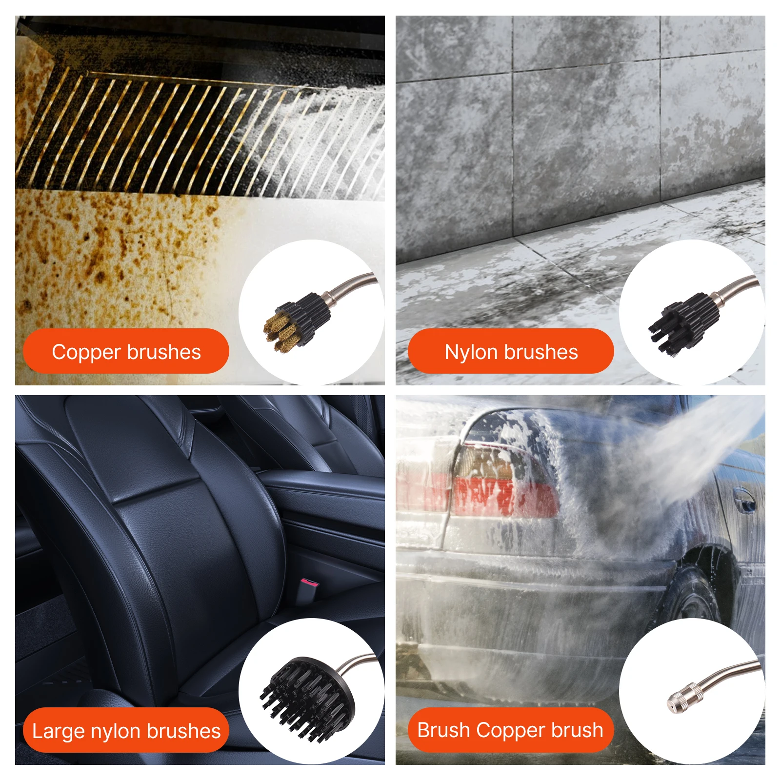 1500W Smart Steam Cleaner Voice Broadcast & LED Light 3-Temp Cold/Hot Steam with 10 Accessories for Kitchen Bath Car Deep Cleani