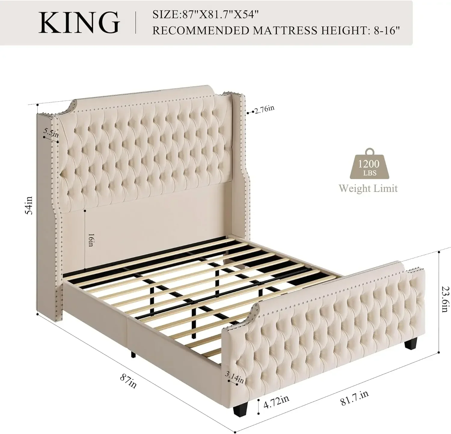 Platform Bed Frame w/ 54