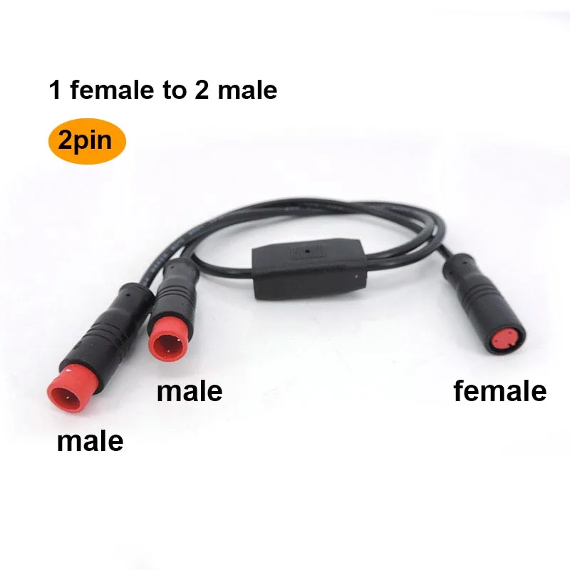 M8 wasserdichter 1-Stecker-auf-2-Buchsen-DC-Splitter-Sensor-Steckverbinder für E-Bikes, 2/3/4/5/6-polig, Elektrofahrrad-Verbindungskabel, E-Bike-Stecker