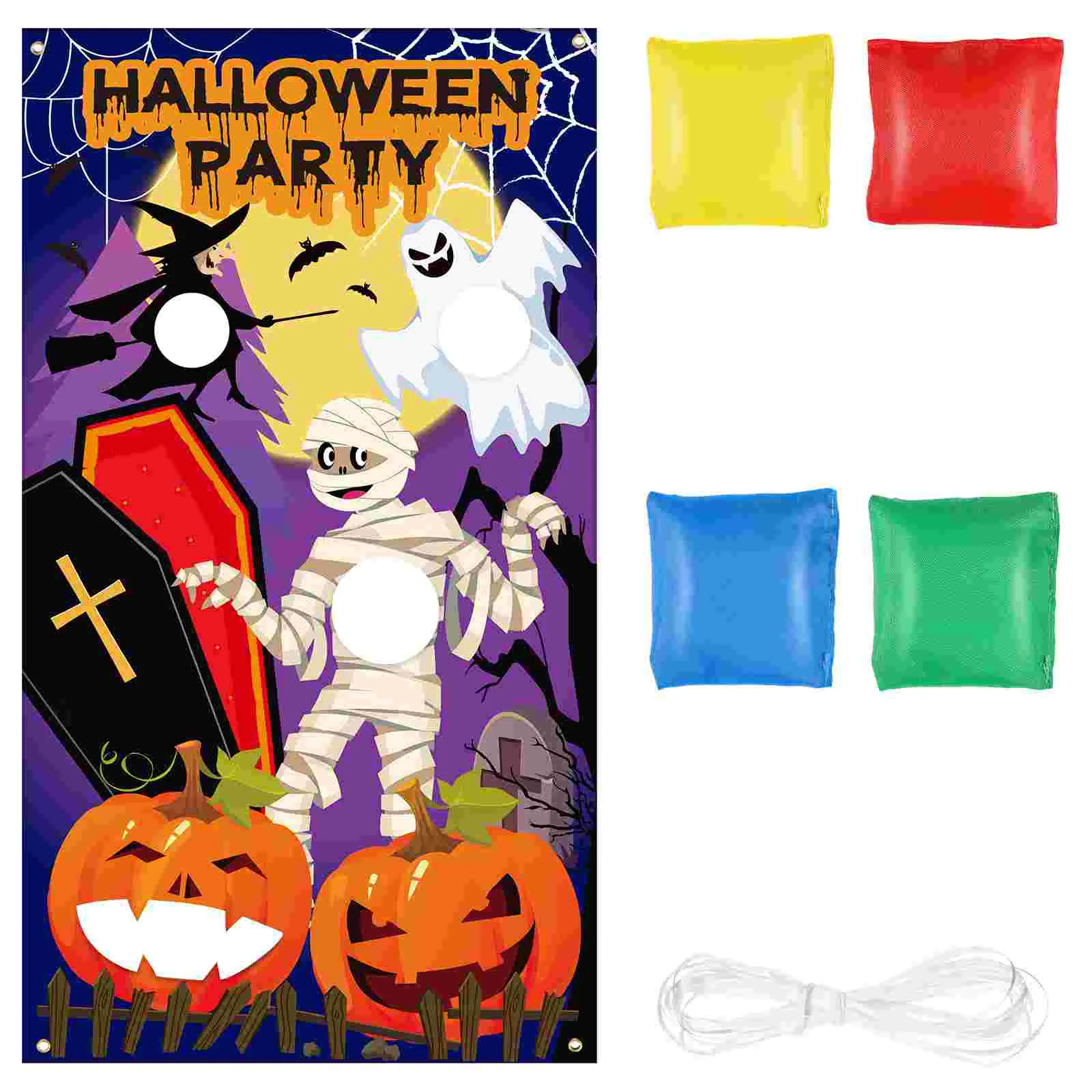 

Pumpkin Ghost Mummy Banner Halloween Games for Kids The Inflatable Ring Toss Spider