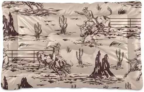

Western Style Dog Bed Mat 18x24" Washable Anti-Slip Pet Crate Pad for Dogs & Cats