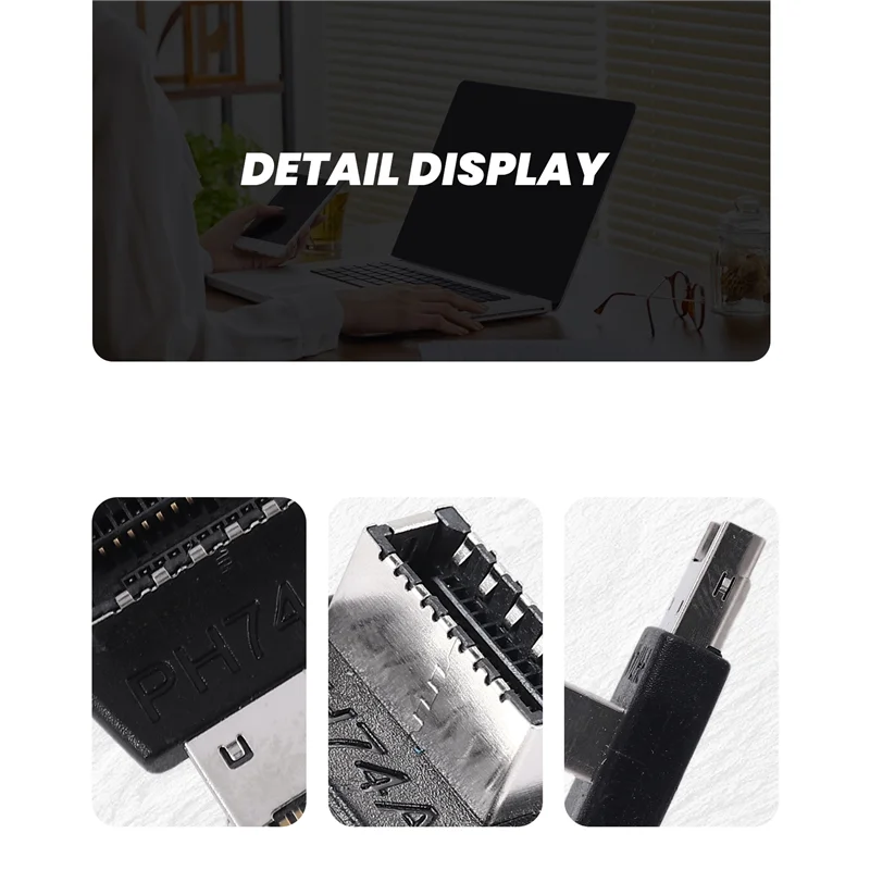 B47C Computermoederbord Type-E USB 3.1 Type-E-interface 90 graden stuurelleboog Front Type-C geïnstalleerde adapter