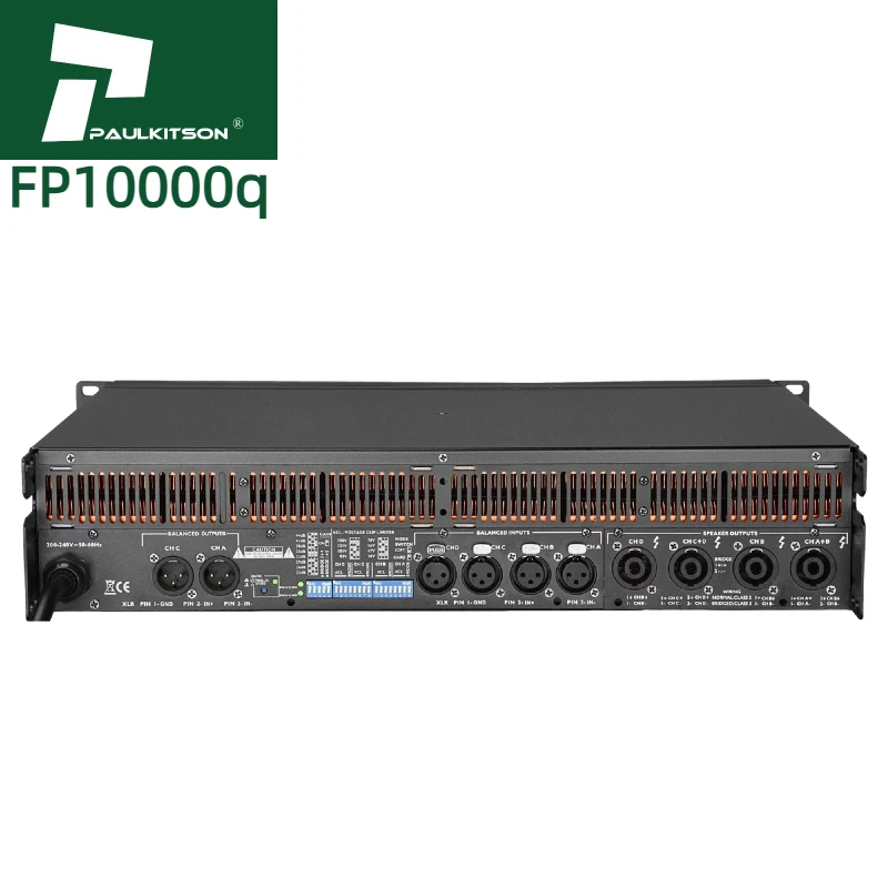 مضخم صوت Paulkitson FP10000q 4X1350W مضخم طاقة احترافي 4 قنوات 10000 وات مكبرات صوت مكبر كهربائي معدات صوت