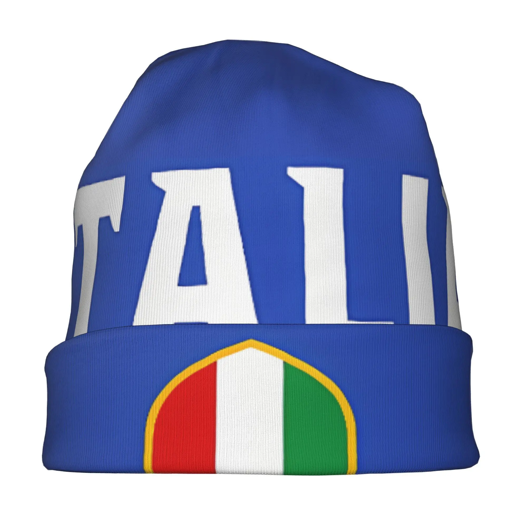 이탈리아 국기 펑키 스타일 니트 비니 남성용 모자 1개 - 폴리에스터 95%, 엘라스테인 5%, 패셔너블한 슬라우치 캡 (국기 포함)