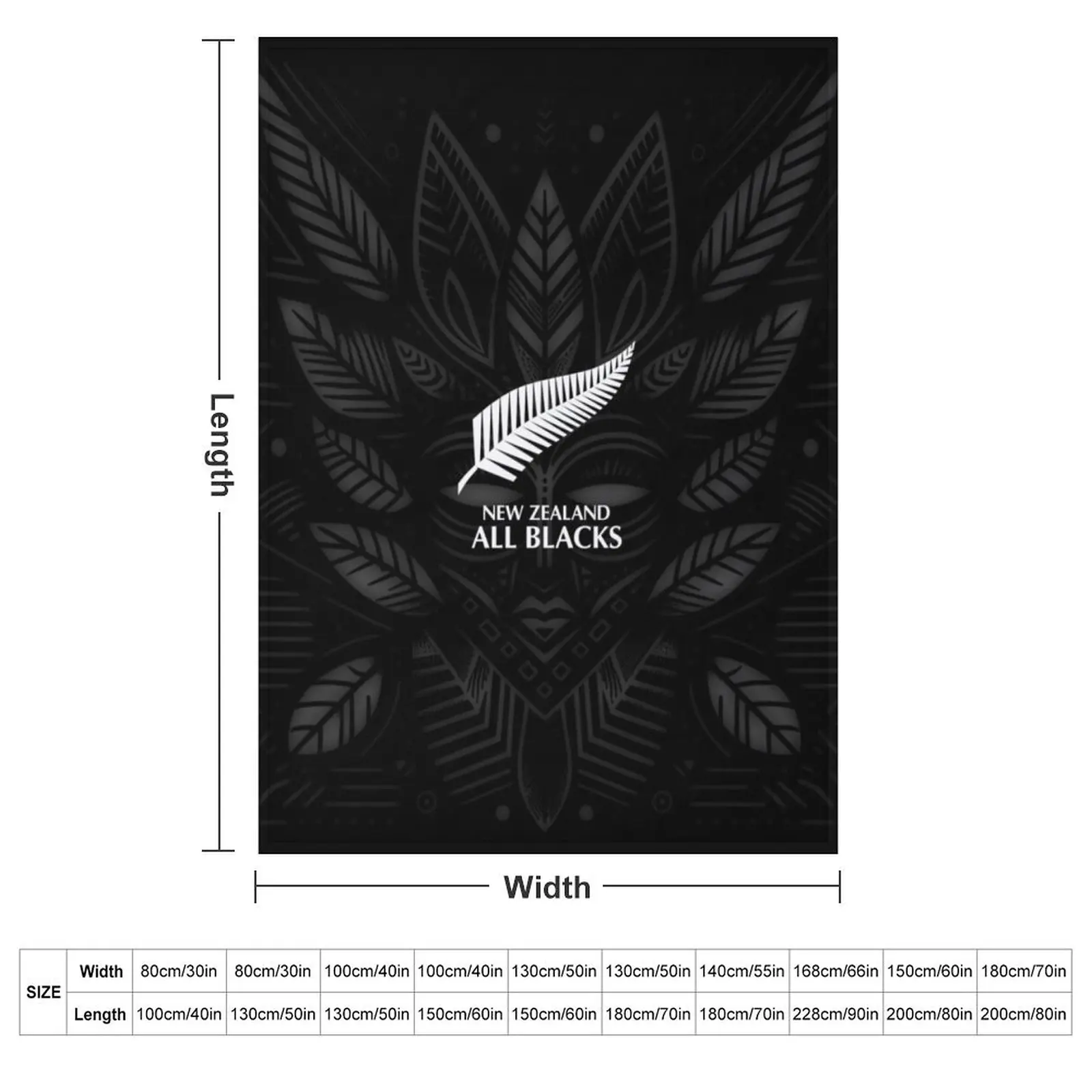 New Zealand All Blacks Team Spirit Haka Throw Blanket couch cozy soft plush fuzzy picnic outdoor blanket