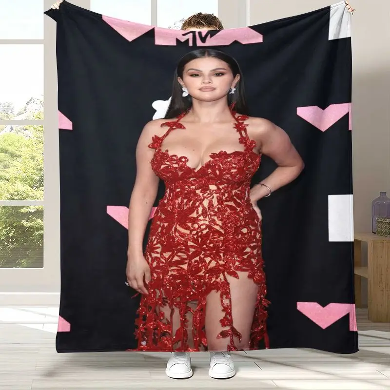 Selena Gomez Meme Star Soft Flannel Blanket,Cozy Warm Throw Blanket for Bed,Sofa,Living Room,Picnic,Camping,Home Decor,Gift