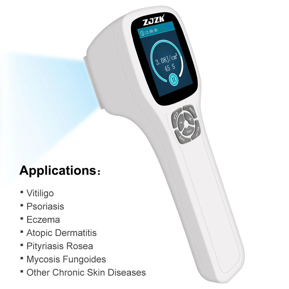 ZJZK Vitiligo Psoriasis Skin Disease 308nmx64diodes Rash Light Therapy For Eczema At Home Folliculitis Nodular Pruritus Albinism