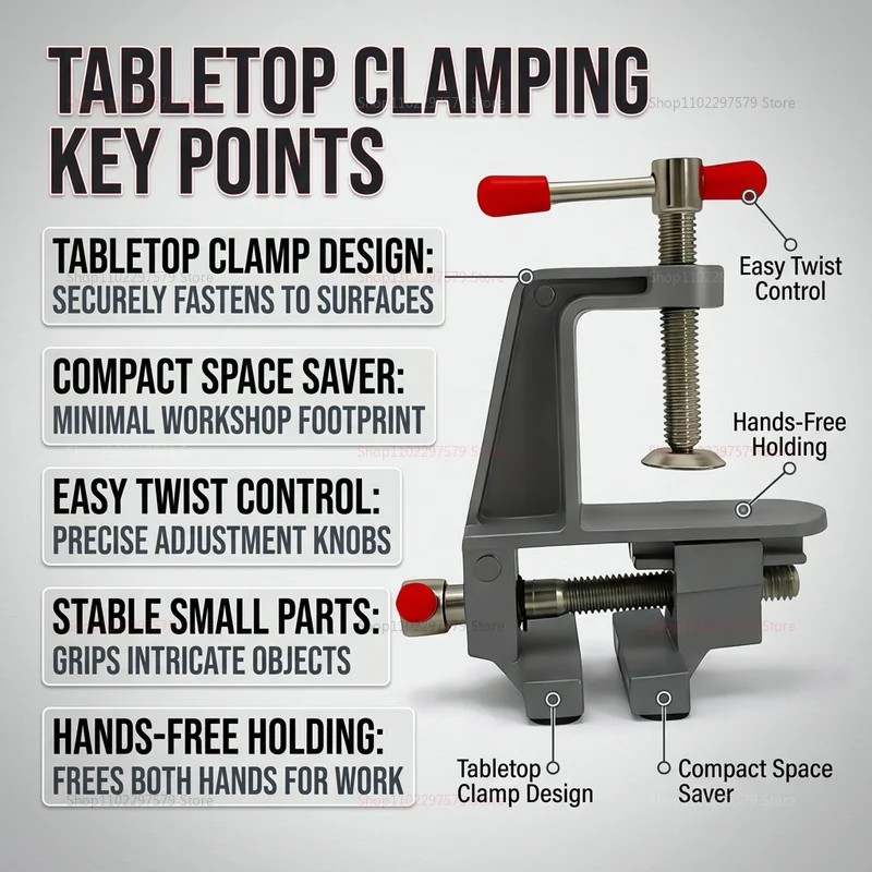 Aluminum Mini Table Clamp Small Bench Vice Jewelry Hobby Clamp for DIY Crafts Jewelry Repair Mold Making Portable Workbench