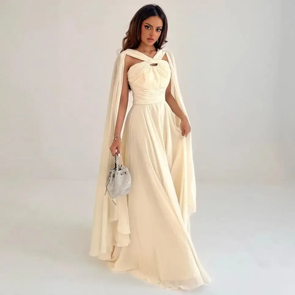 Oisslec TANAvable Halter Floor Length Celebrity fur ses, Charmeuse Stole, Formel VincEvening Gown, Mecca