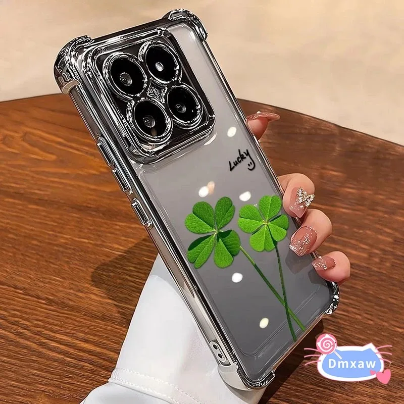 ل Vivo X200S X200U X200 Pro Mini X100 X100S Pro X90 X80 Pro X70 جراب هاتف بسيط حسن الحظ أربع أوراق البرسيم ابتسامة غطاء ناعم #1