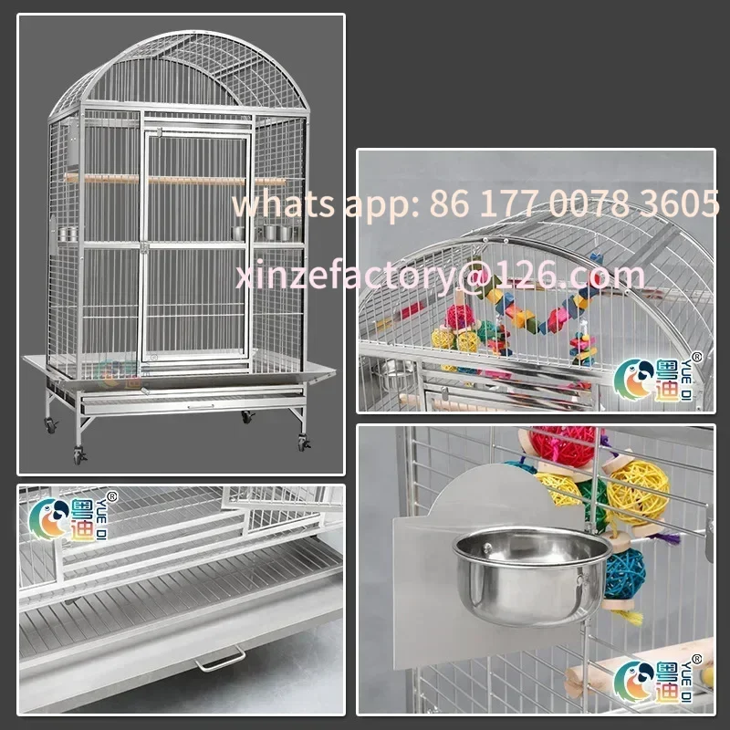 

Customizable Stainless Steel Metal Parrot Bird Cage, Extra Large, Giant Large Bird Cage, Villa Parrot Breeding Cage
