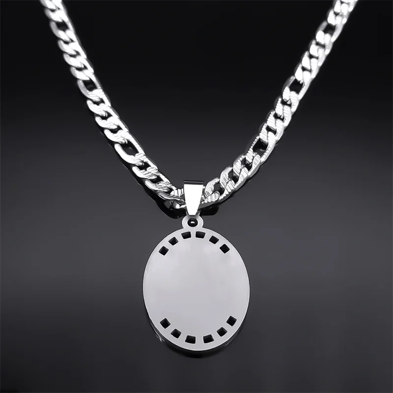 Virgin Mary Our Lady of Guadalupe Pendant Necklace for Men Stainless Steel Silver Color Catholicism Necklaces Jewelry Gifts