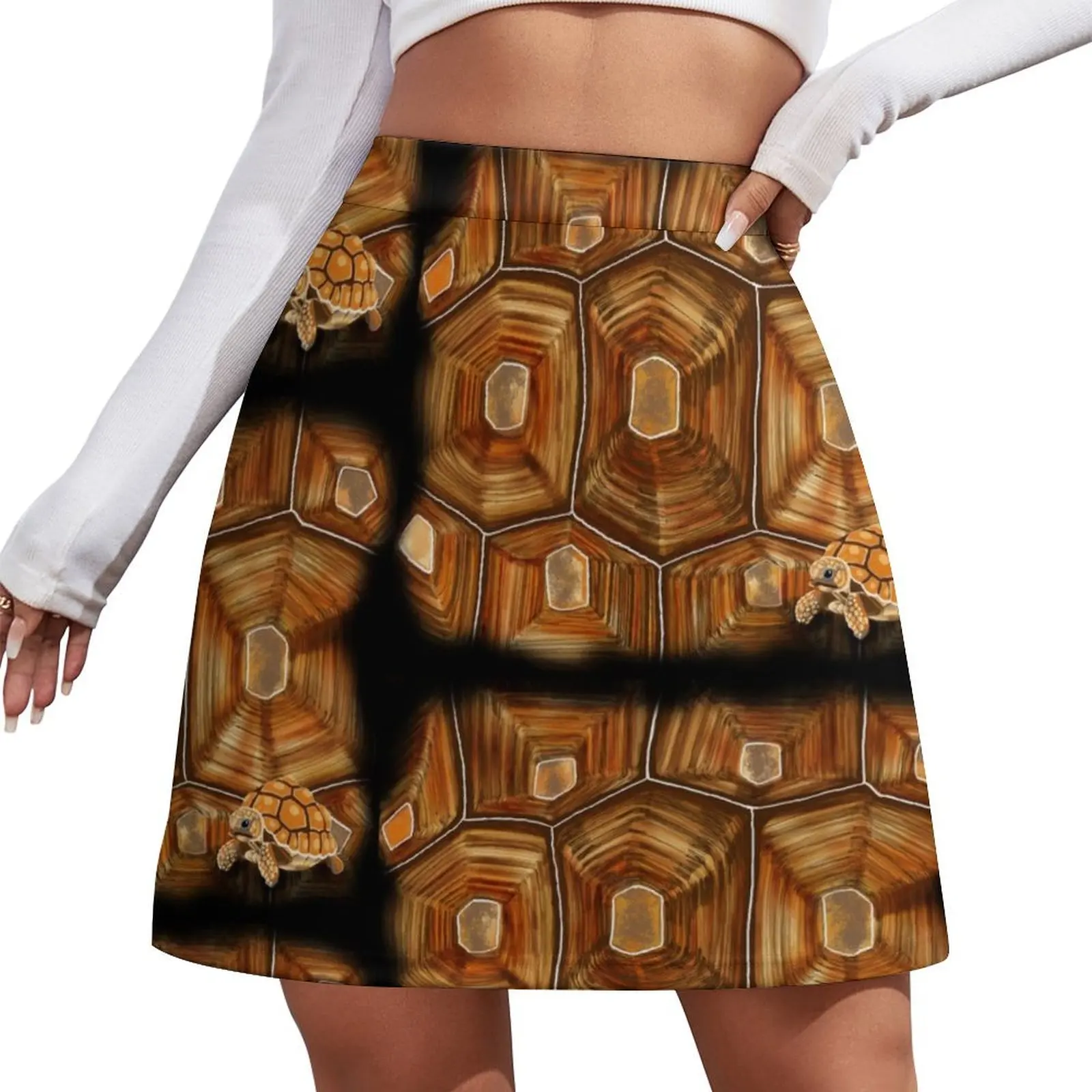 

Юбка-мини с принтом под черепаховый панцирь, женская джинсовая мини-юбка, роскошная женская юбка
