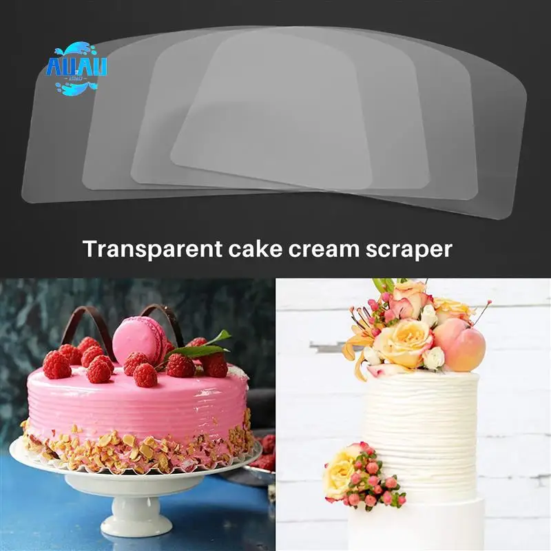 

AUAU-13PCS Transparent Cake Cream Scraper Flexible Plastic Icing Spatula Buttercream Smoother Cake Decorating Tools Baking