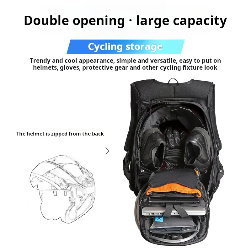 30L-48L Waterproof Motorcycle Hard shell backpacks Moto Racing bags MX Motocross Carbon Fiber Full Face Helmet Bags