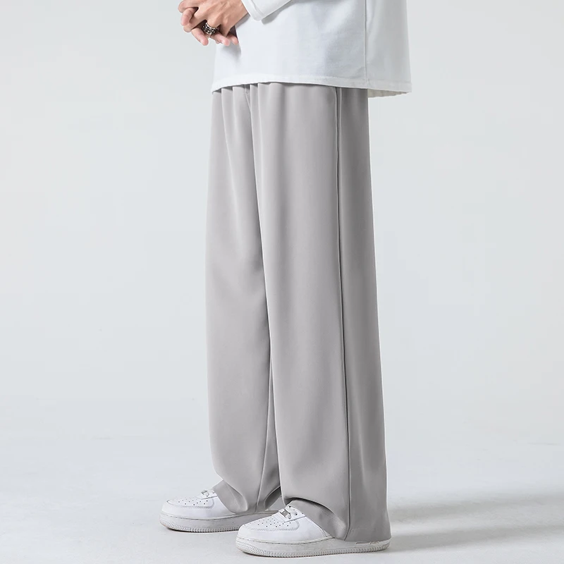 Huili Ice Silk Pants Men's Summer Thin 2024 New Western Pants Straight Leg Sports Pants Wide Leg workwear Casual Pants