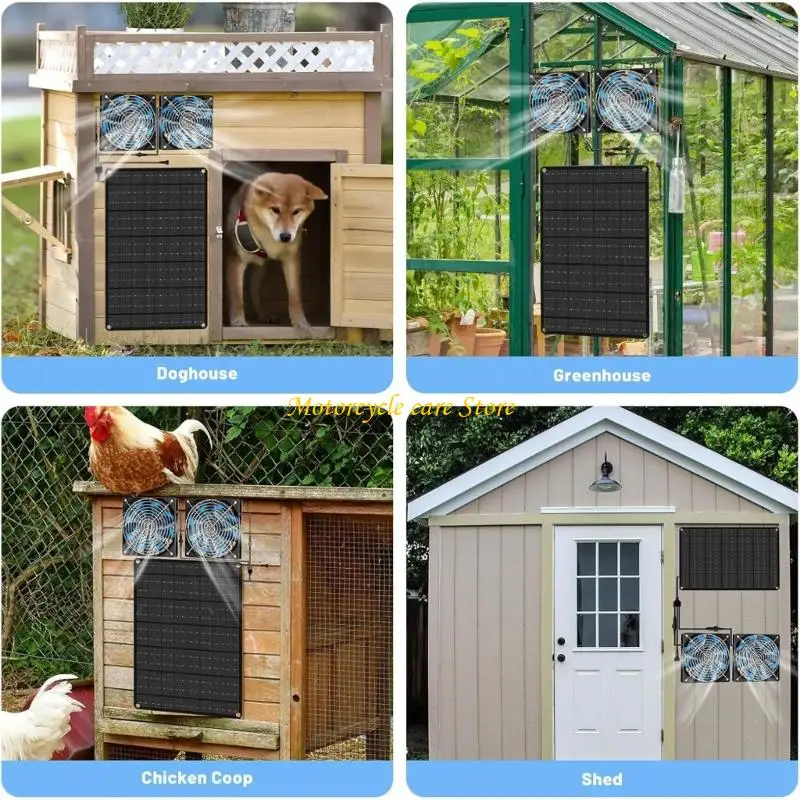 

U75F Energy Efficient Solar Ventilation Unit Sturdy Build Fan set Cools Recreational Vehicles Boats Poultry Sheds Pet Rooms