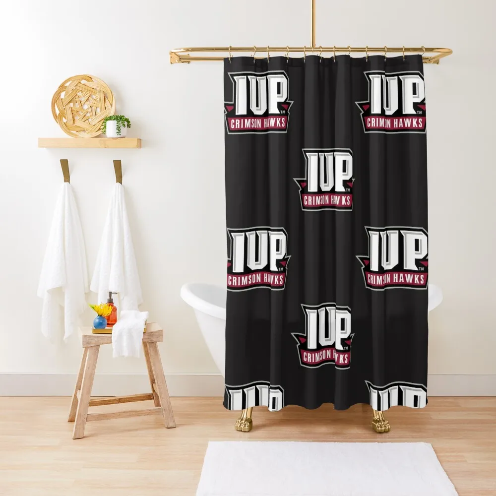 IUP Crimson Hawks Club Classic T-Shirt Shower Curtain Washable Waterproof Fabric Shower Window Bathroom Decor Curtain