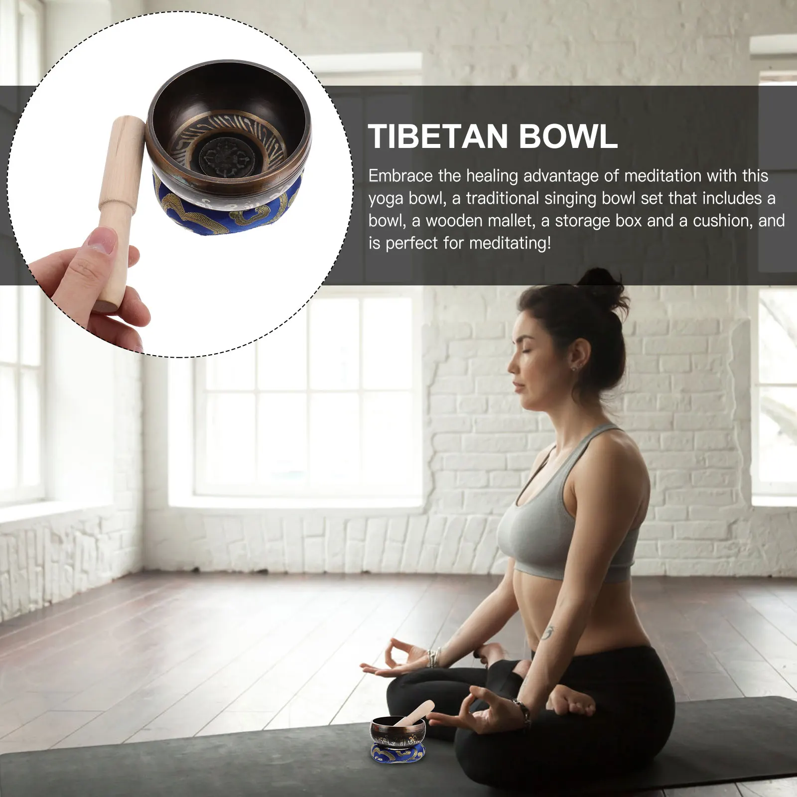 

1 set 1 Set Tibetan Singing Bowl Kit Handmade Meditation Sound Bowl Healing Set For Relaxation Home Yoga