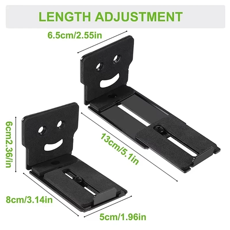 Top-2Pcs Speaker Wall Mount Floating Rack For Home Theater,Extendable Arm Floating Hangers For  Samsung Soundbar Speaker