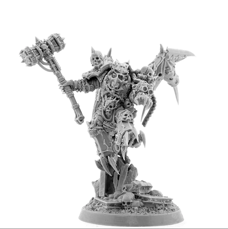 Chaos Thunderhammer Lord With Jump Pack, Warrior Berserker, Wargame Miniatures, Figure, Terrain and Bases, RPJ, TRPJ, Pathfinder