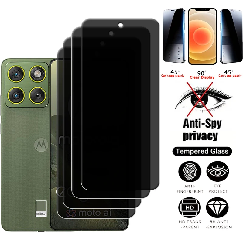 1/2/3/4 pi�ces pour Moto Edge 70 verre Motorola Moto Edge 70 verre tremp� confidentialit� 9H Anti-espion t�l�phone protecteur d'�cran Moto Edge 70