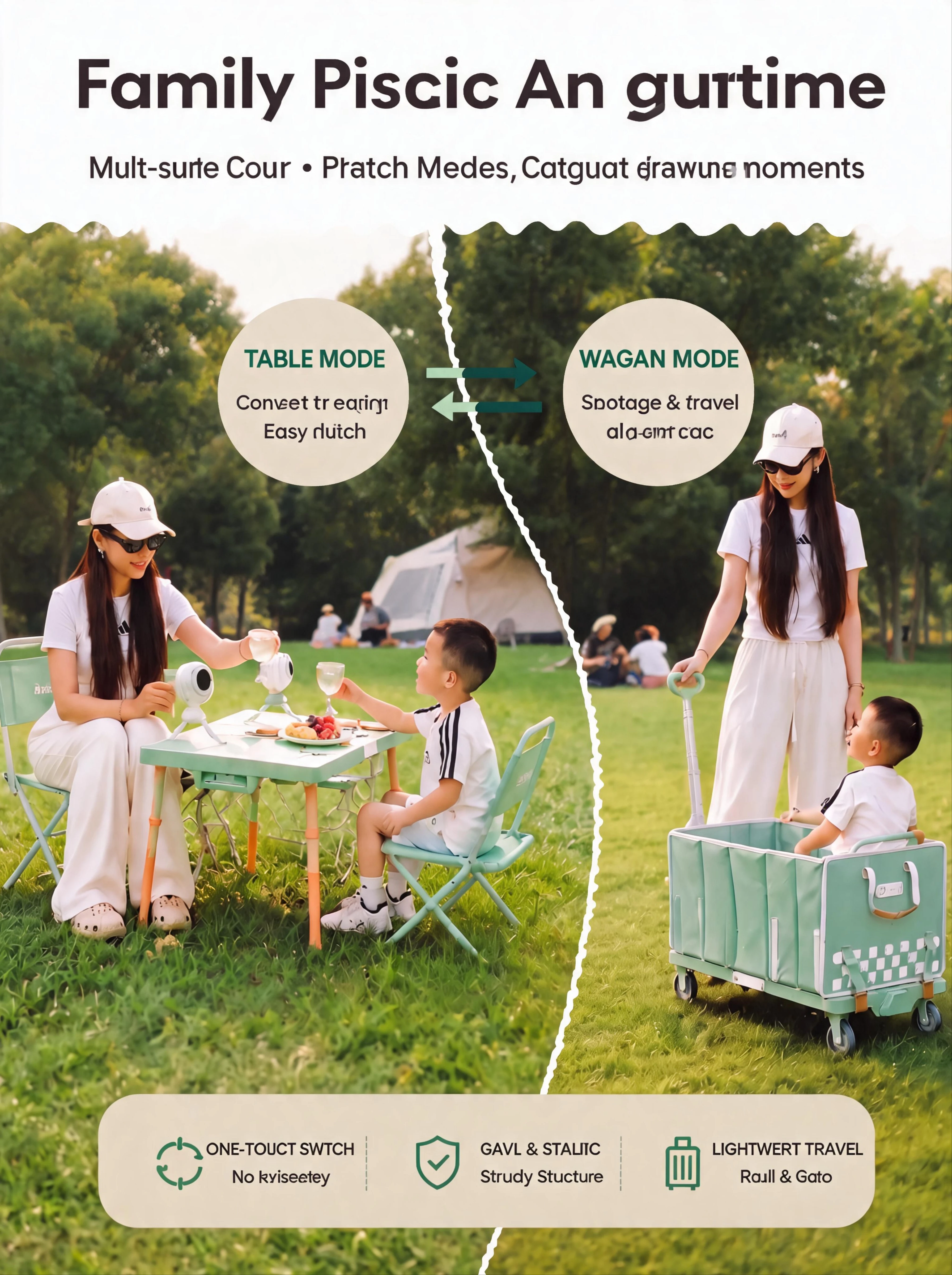 Outdoor Camping Trolley - Opvouwbare handkar voor buiten, multifunctionele camping-