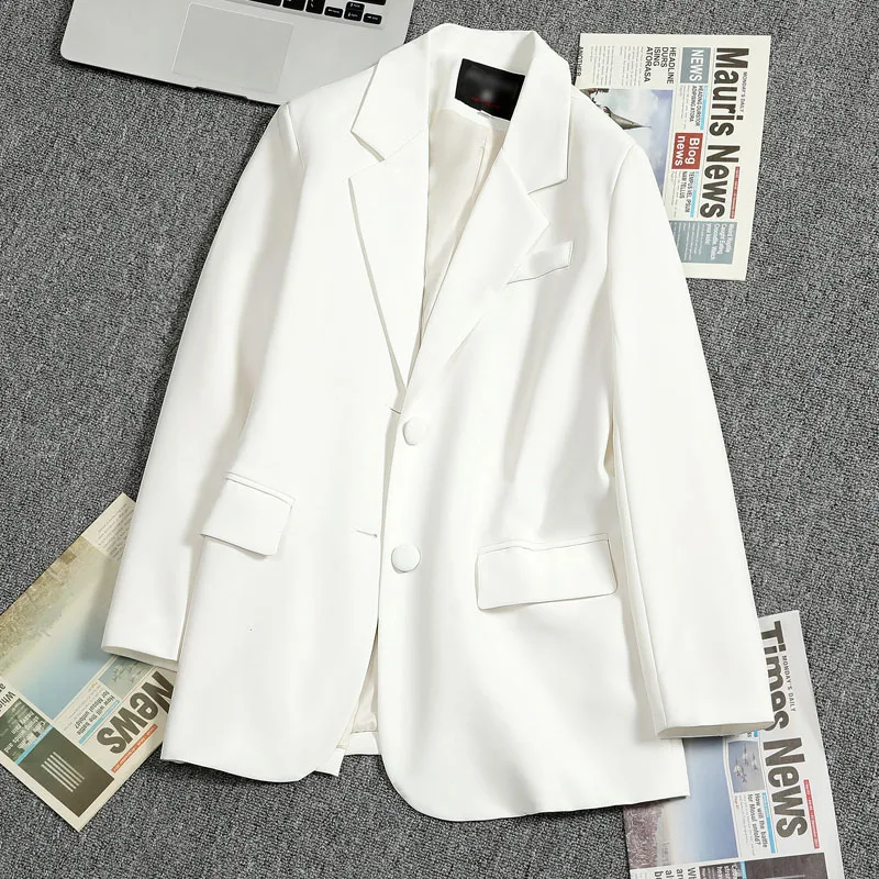 

Women Chic Office long sleeves Ladies Blazer Vintage Coat Elegant Coats Fashion Long Single-breasted Outerwear Clothing Tops