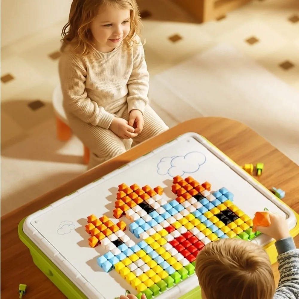 Concentration Training Mushroom Nail Puzzle Sensory Early Motor Skills Development Peg Puzzle Board Game Color Beads Educational