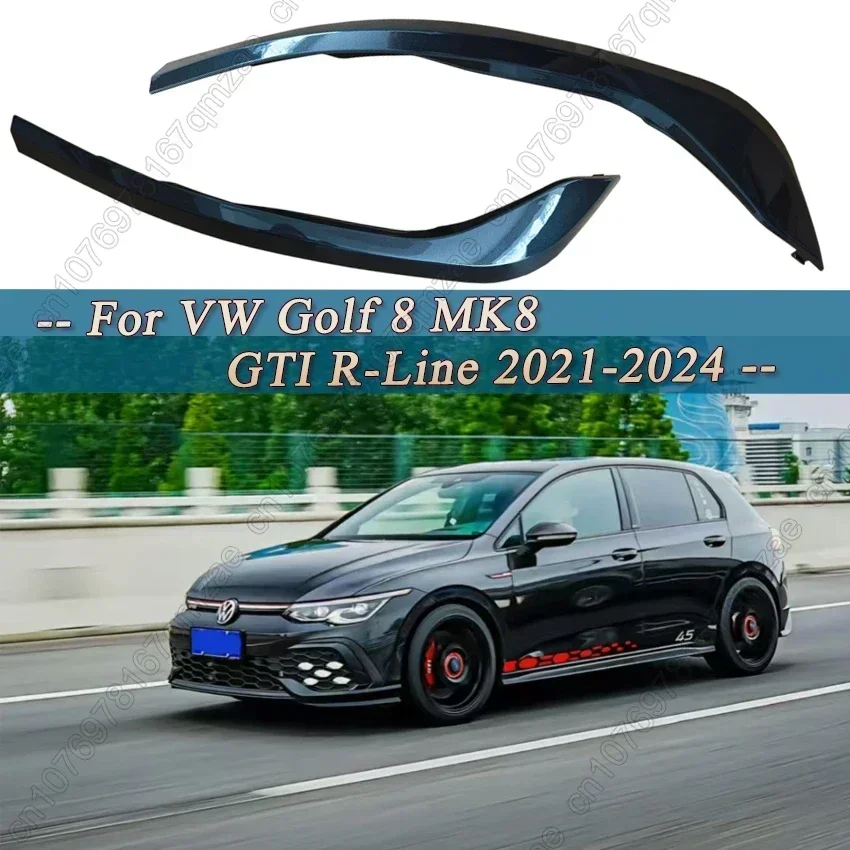 Przedni zderzak przeciwmgielny CS fangs Style Spoiler Knife do VW Golf MK8 8 GTI R-LINE 2021-2024 Fog Lamp Orotective Cover Body Kits