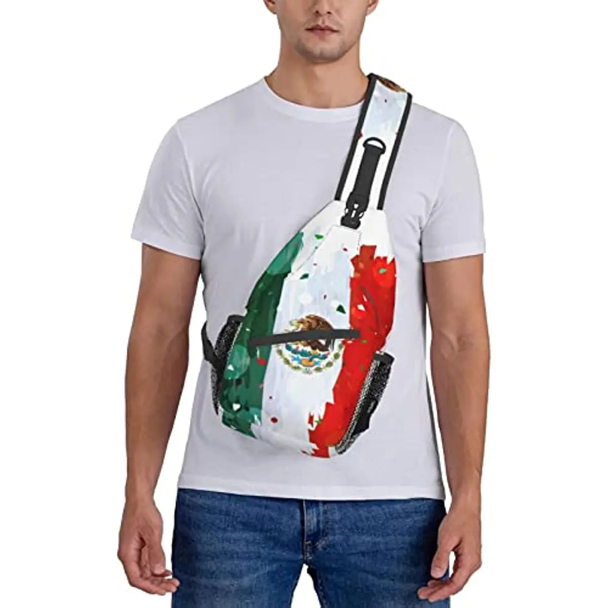 Mexico Vlag Borst Tassen Crossbody Sling Rugzak Reizen Daypack Crossbody Schoudertas Voor Dames Mannen Tieners Buiten