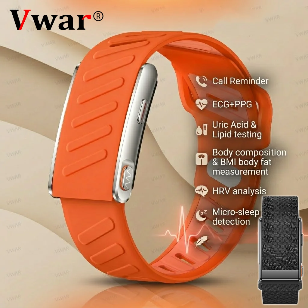 

VWAR MG Fitness Tracker Uric Acid Blood lipids Smart Bracelet Men ECG Blood Pressure Call Reminder Health Smart Band for Women