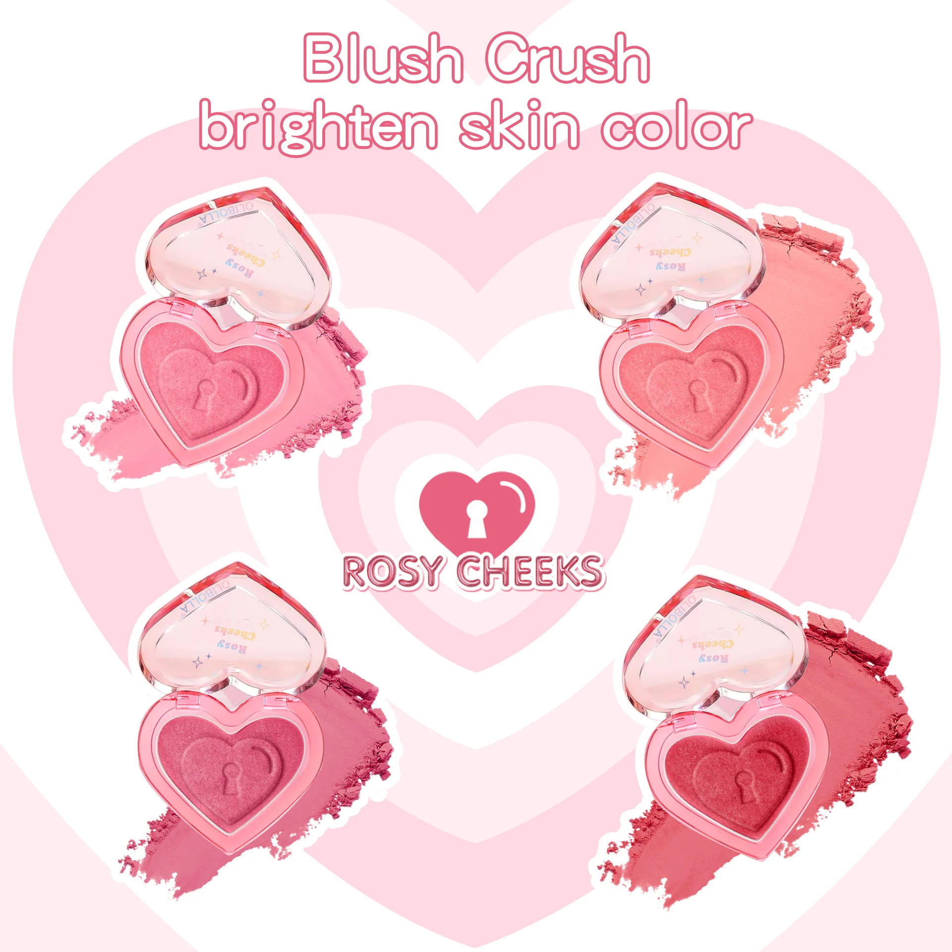 4 ألوان أحادية اللون أحمر الخدود غير اللامع لون الخد الطبيعي اشراق الوجه مقاوم للماء ماكياج الوجه أحمر الخدود مسحوق ماكياج ناعم #4