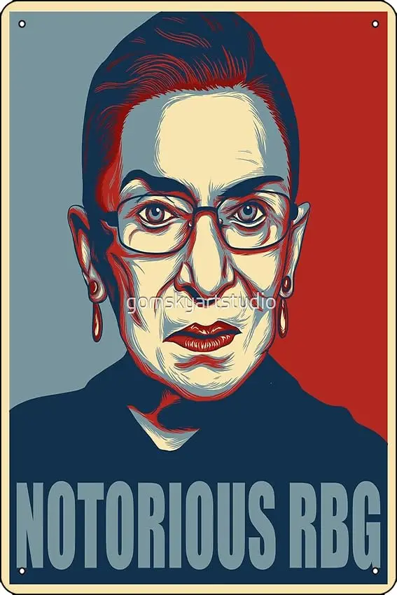 Oedrtqi NOTORIOUS RBG ruth bader ginsburg Art Print Funny Metal Tin Sign for Home Kitchen Bar Room Garage Decor ;