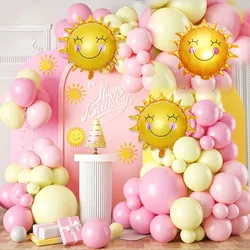1pc/18PCS Maca Pink Yellow Balloon Garland Set Suitable for Back To School Decoration,Birthday Party Balloon Decoration Supplies