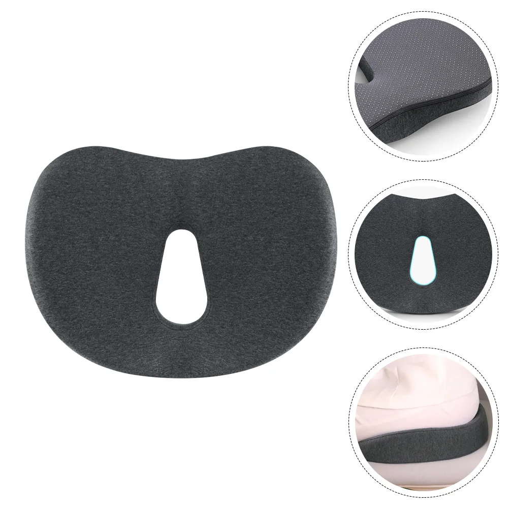 

Ergonomic Memory Foam Seat Cushion Deep Gray Chair Pad for Car Office Desk Computer Bum Padding Relieves Pressure Hip Coccyx
