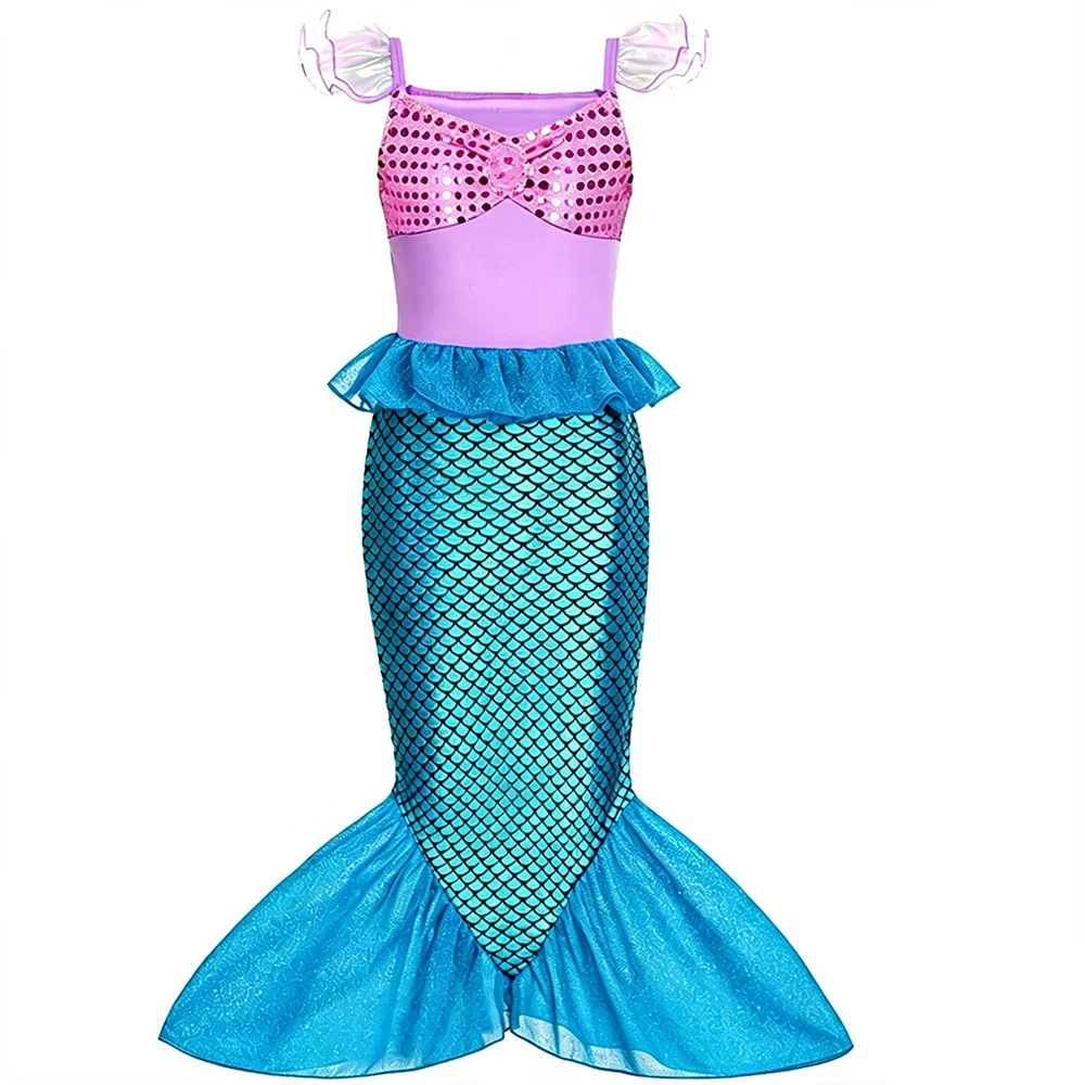 Baby Girl Dress Princess Summer Dresses Fish Tail Sea Mermaid Costume Halloween Cosplay Party Costumes Kids