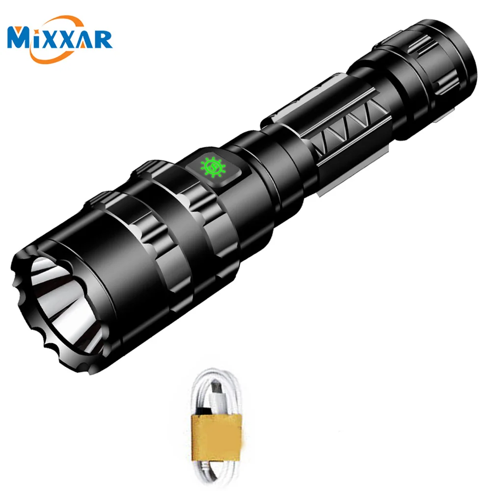 ZK20 Dropshipping L2 Rechargeable Tactical Flashlight LED Torch Water Resistant 5 Modes for Camping Hiking